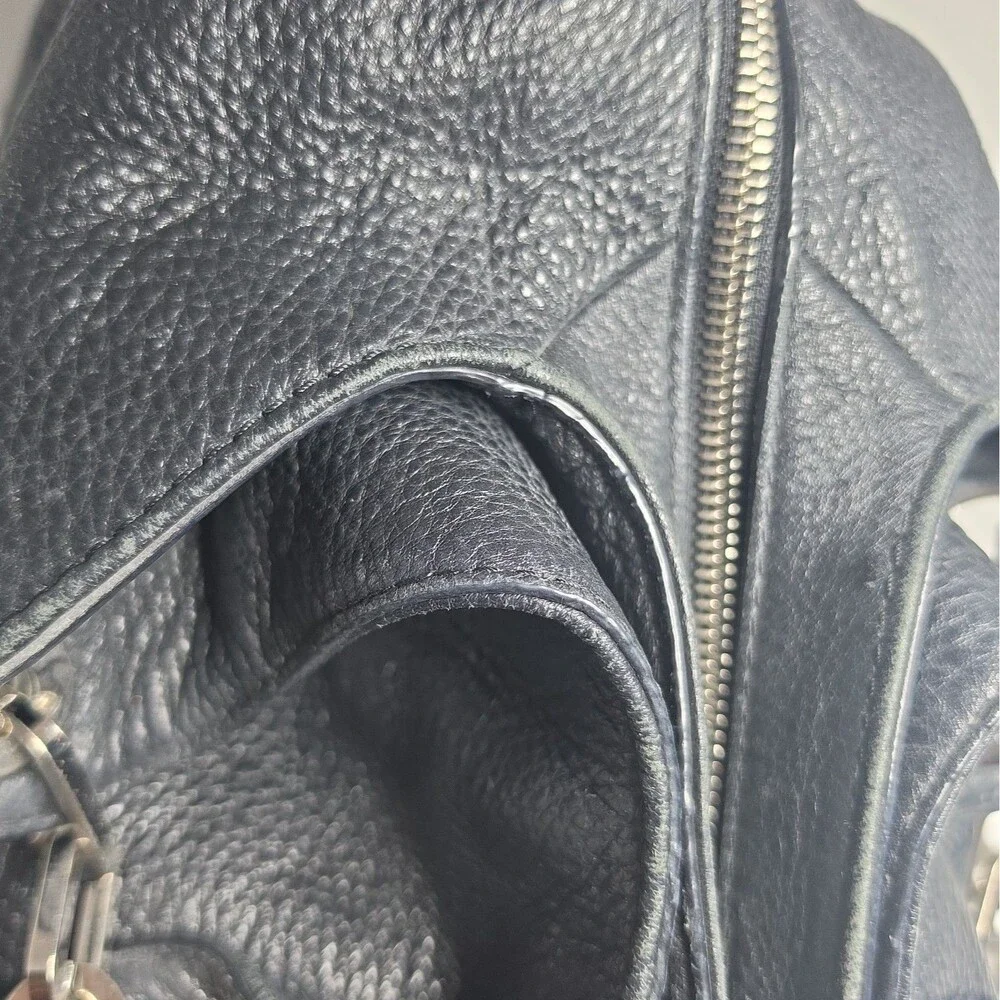 Michael Kors Black Pebble Leather Large Hobo Shoulder Bag